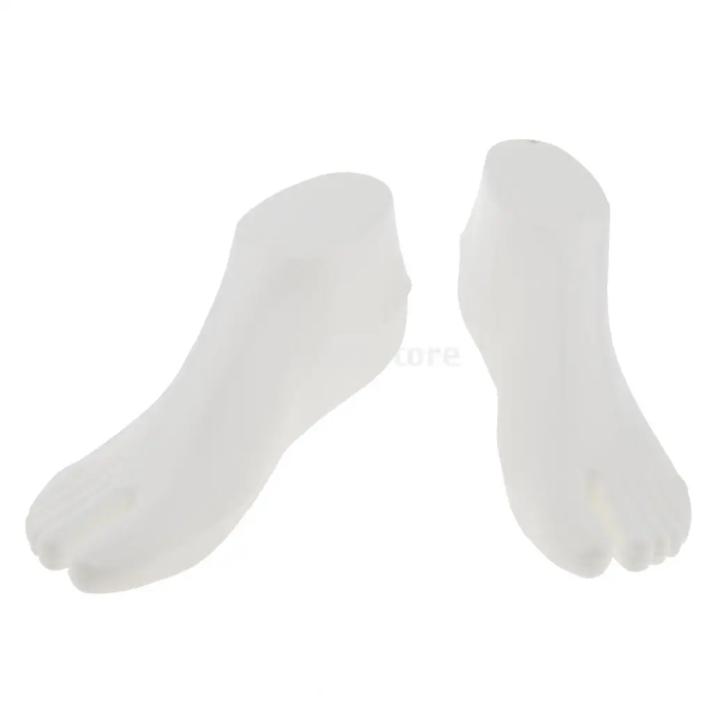 Pair 22cm Female Feet Mannequin Sock Shoes Sandal Ankle Chain Display Foot Model Stand, Plastic