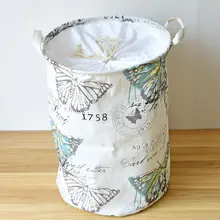 Хлопок белье французский стиль Бабочка с ручкой белье Zakka Винтаж корзина для хранения белья складная корзина 35x45 см