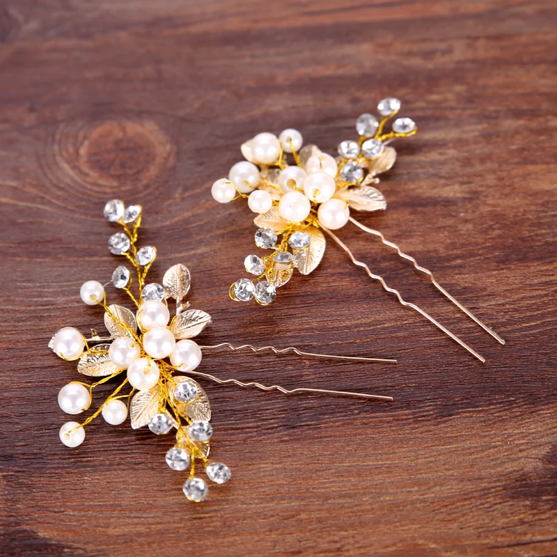 Gold Color Hair Pins  (5)