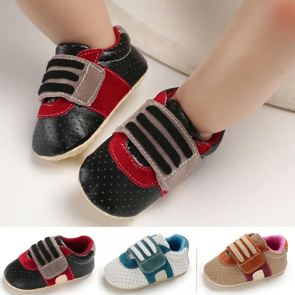 0-18 Months Fasion Baby Shoes Boy Girl Newborn Soft Soles PU Leather Crib Soft Sole Shoe Sneaker Prewalker 2019 New