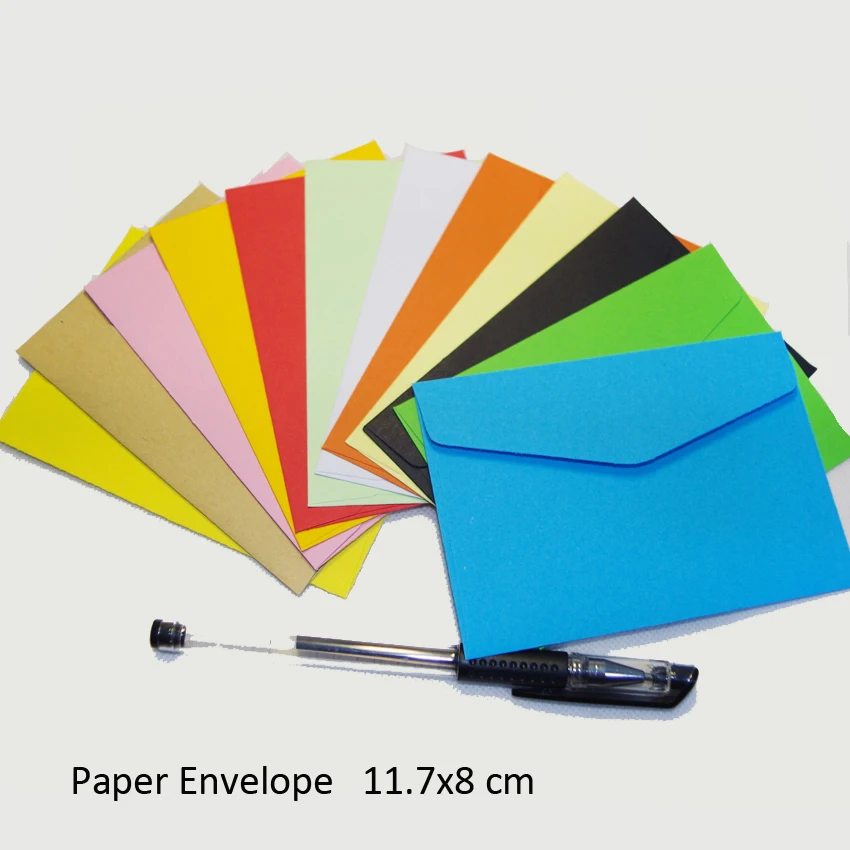 100pcs Lxw 11 7x8cm Colorful Mini Kraft Envelope Business