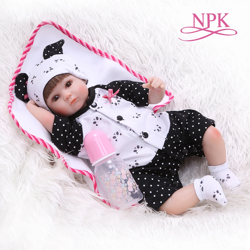 

NPK 40CM soft body real touch silicone bebe doll reborn realistic flexible newborn baby sweet girl baby Birthday Gift