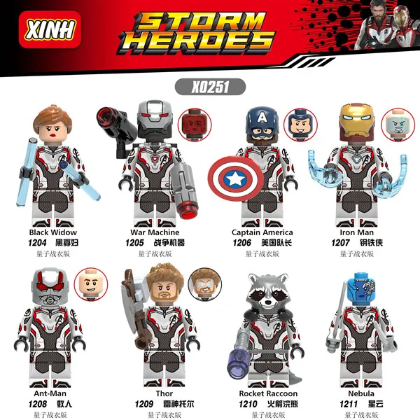 

10sets 80pcs Building Blocks Super Heroes Avengers 4 Quantum Warfare Edition Gift Bricks Figures For Children Toy