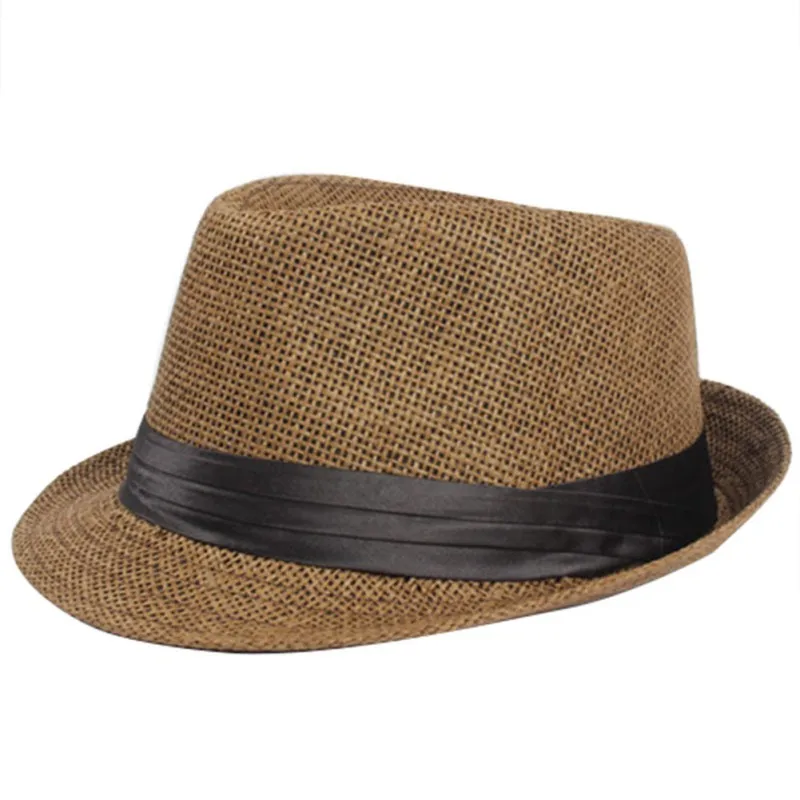 Популярная Летняя женская шляпа для отдыха, шляпа Трилби, унисекс, мужская соломенная Кепка