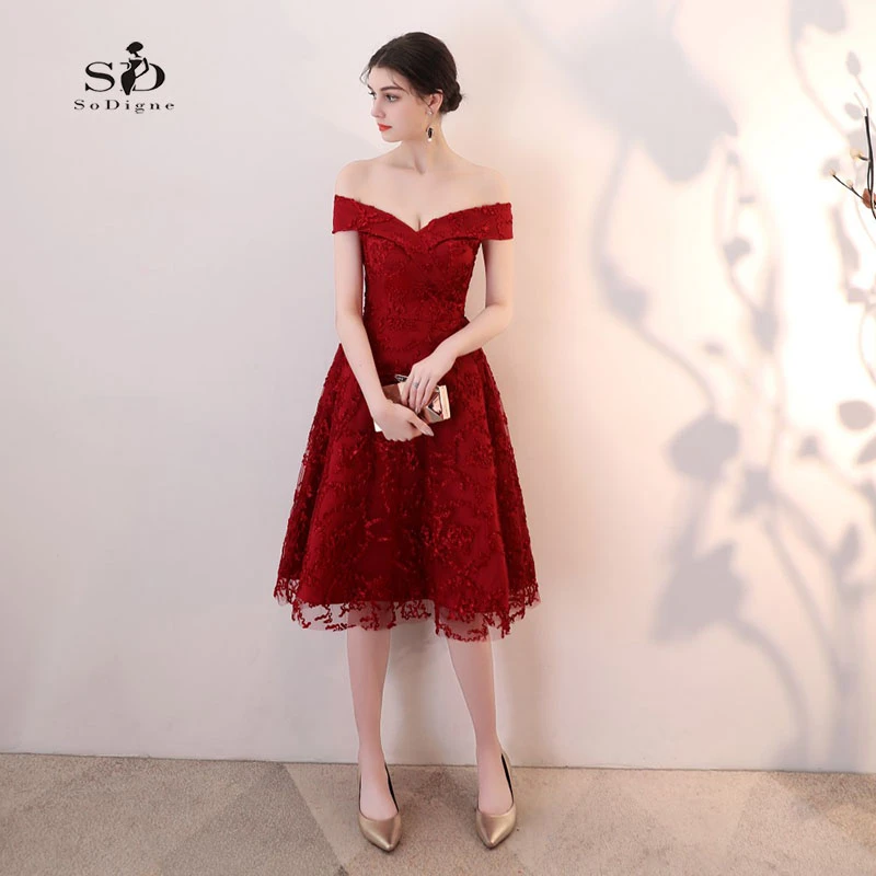 赤い恋人ショートドレスショートウエディングパーティードレスカクテルドレス安い高品質ドレスカスタムメイド Cocktail Dresses Aliexpress