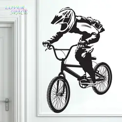 Бесплатная доставка BMX велосипед Велосипедный Спорт Байкер Обувь для мальчиков Наклейка на стену винил Домашний Декор стены Стикеры