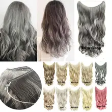 Синтетическое волнистое наращивание волос невидимая проволока без зажима без клея