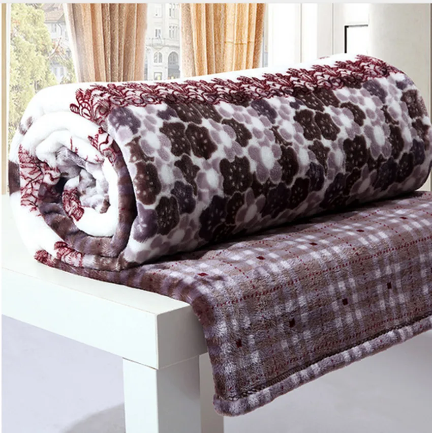

Soft Warm Plaid Coral Fleece Blanket on Bed/Sofa/Plane/Travel Winter Blanket High Quality Throw Blanket Sleeping Bed Cobertor
