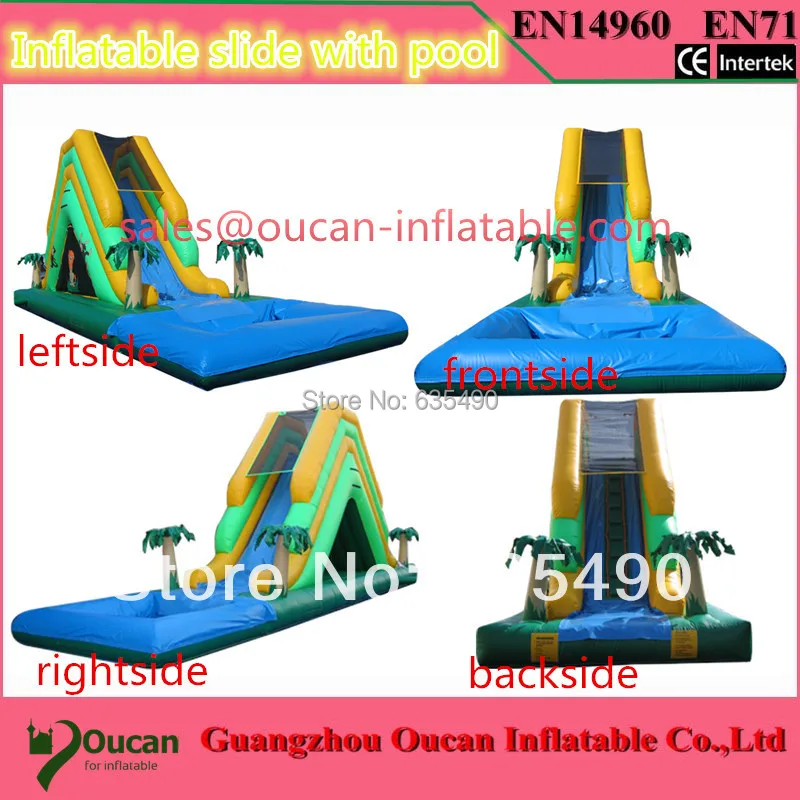 outdoor inflatabe slide with pool, inflatable water slide, bouncy castles and inflatable slides for children and freeshipping