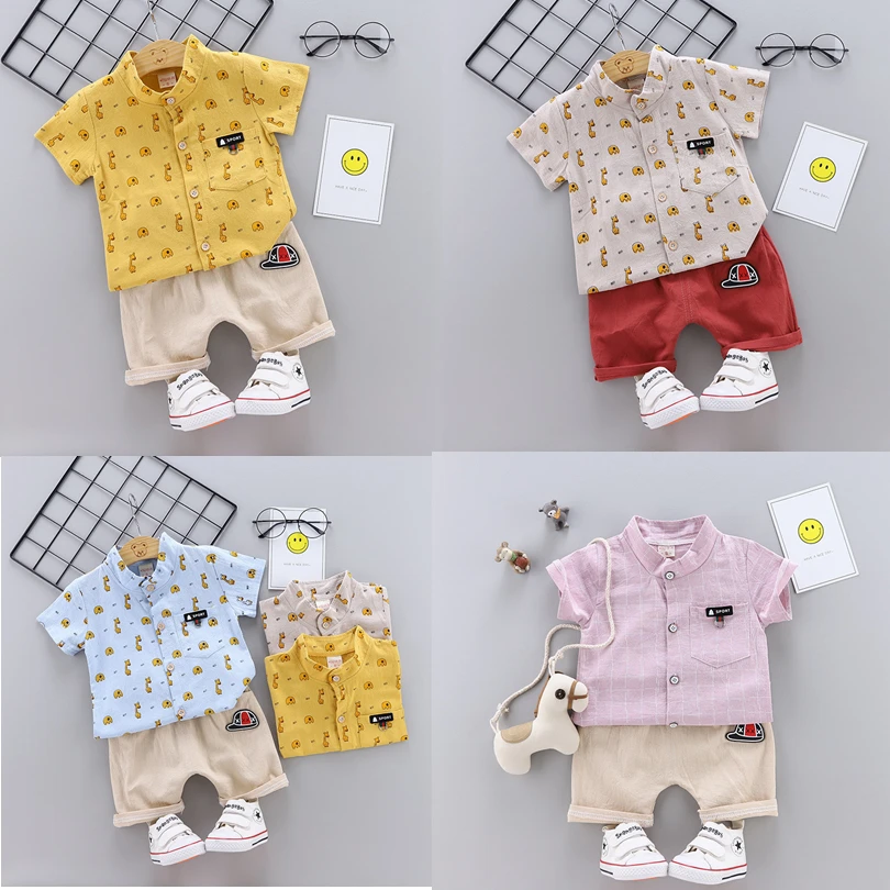 

baby clothes boy 2 piece Set Toddler Infant Clothes Suits T-Shirt Shorts girls boys Children Costume Denim shorts 2019 Summer