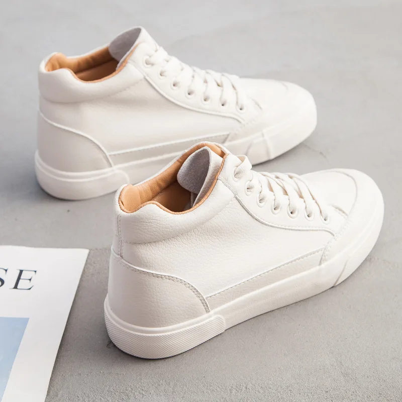 SWYIVY Chaussure Femme White Shoes Woman Autumn Women Sneakers New Ladies Shoe Solid Sneakers For Women High Top Sneaker