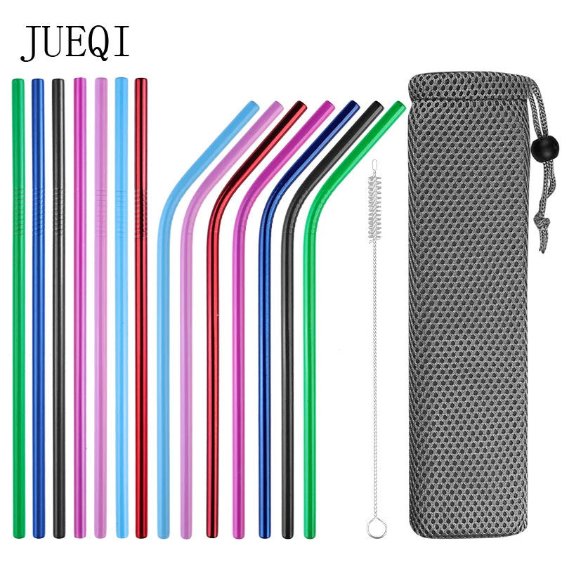 

Reusable Drinking Straw High Quality 304 Stainless Steel Metal Straw with Cleaner Brush For Mugs
