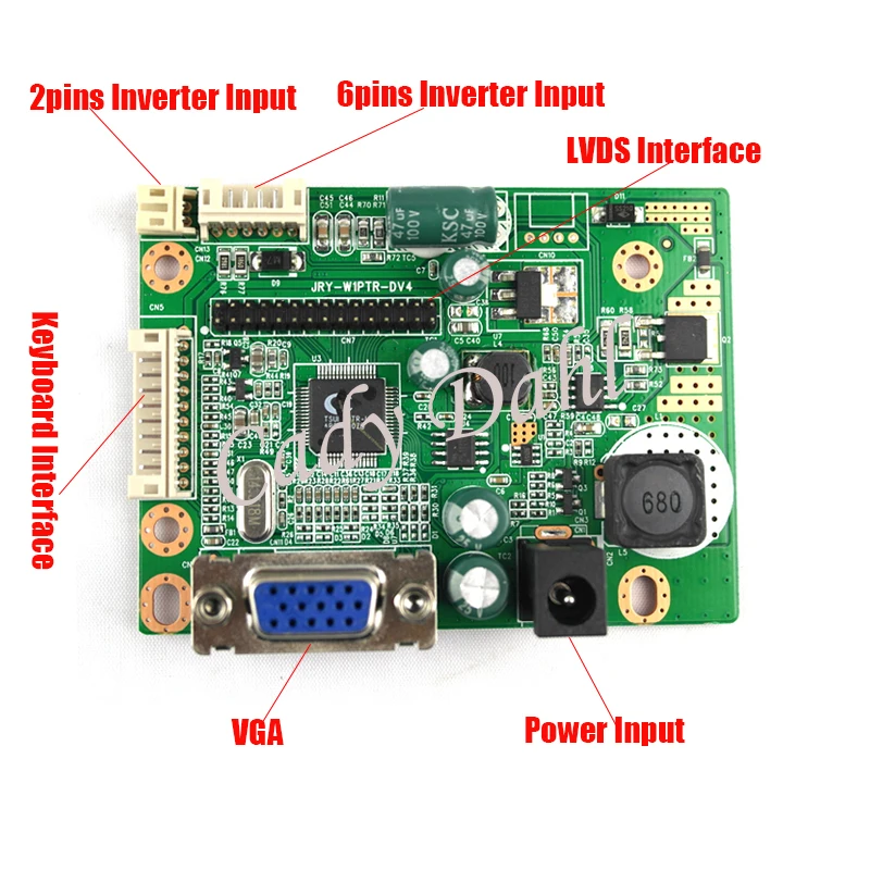 

VGA Signal 30P LVDS Controller Board with 2/6 Pins 2.0mm LED Backlight Inverter DIY for Raspberry PI 3 17"-24" LCD Display Panel