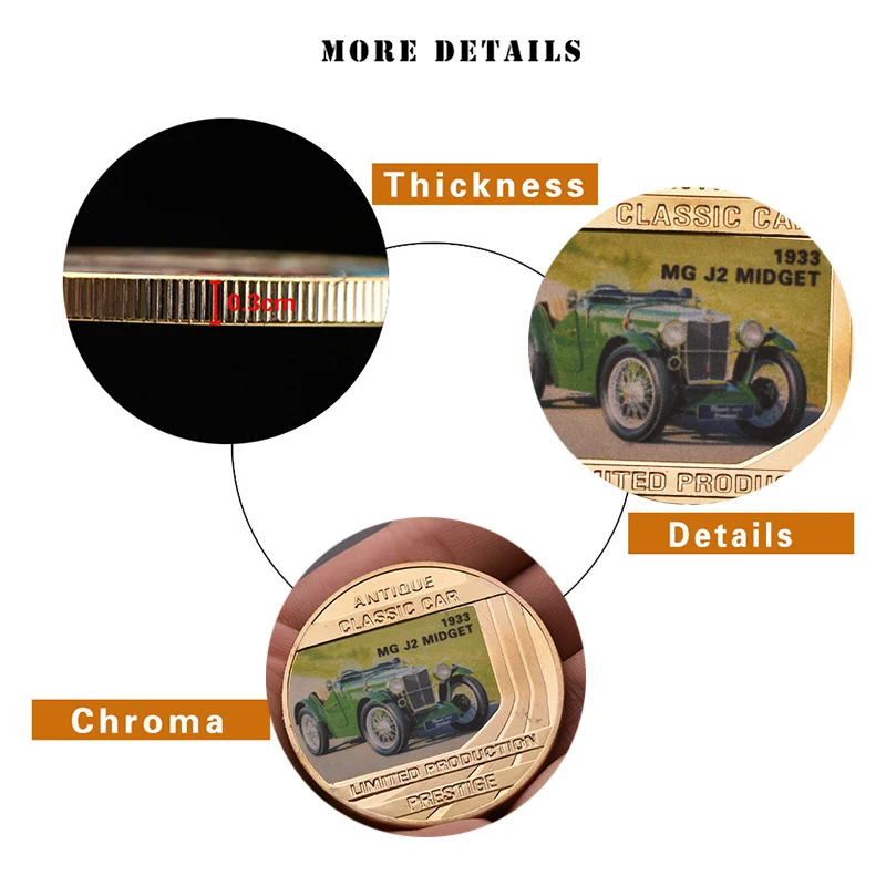 WR старинные классические автомобильные золотые коллекционные монеты с держателем Cion памятная металлическая монета медаль сувенирный подарок набор дропшиппинг