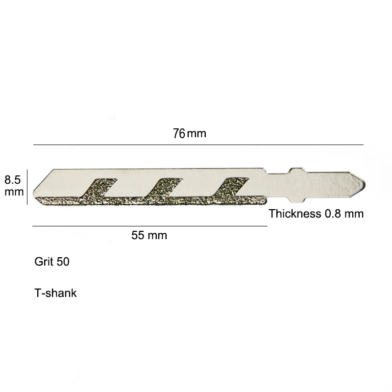 5 шт. 76 мм 3 дюйма Алмазное покрытие лобзик лезвия для резки плитки режущее лезвие t-хвостовик зернистость 50 аксессуары для электроинструментов
