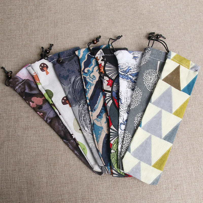 

(100pcs) Straw Bags Straw Pouch Chopsticks Spoon Tableware Bags 6X25cm