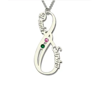 

Personalized infinite Pendant Necklace,customized necklace women with any name&Birthstone Mother's Day best g#EW30