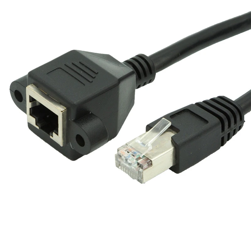 Сетевой Удлинительный кабель RJ45 штекер к гнезду винт Панель Крепление Ethernet LAN для