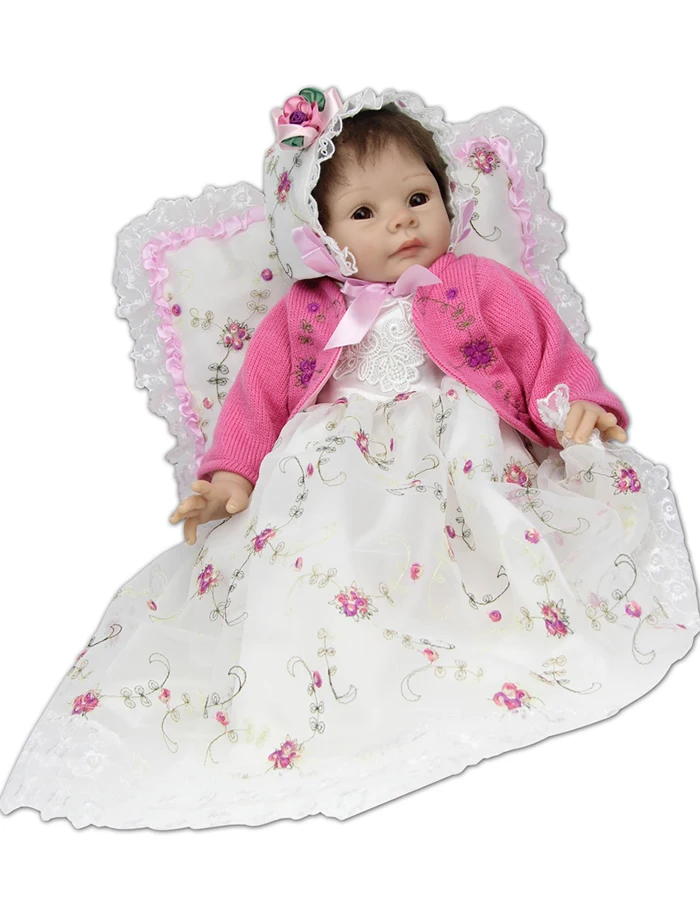 

About 55cm silicone reborn baby dolls realistic hobbies handmade brinquedos newborn doll for child birthday New year gift