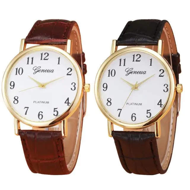 Роскошная обувь; популярная Для женщин часы Ретро дизайн кожаный ремешок аналоговые сплава кварцевые наручные часы, и mnycxen# D