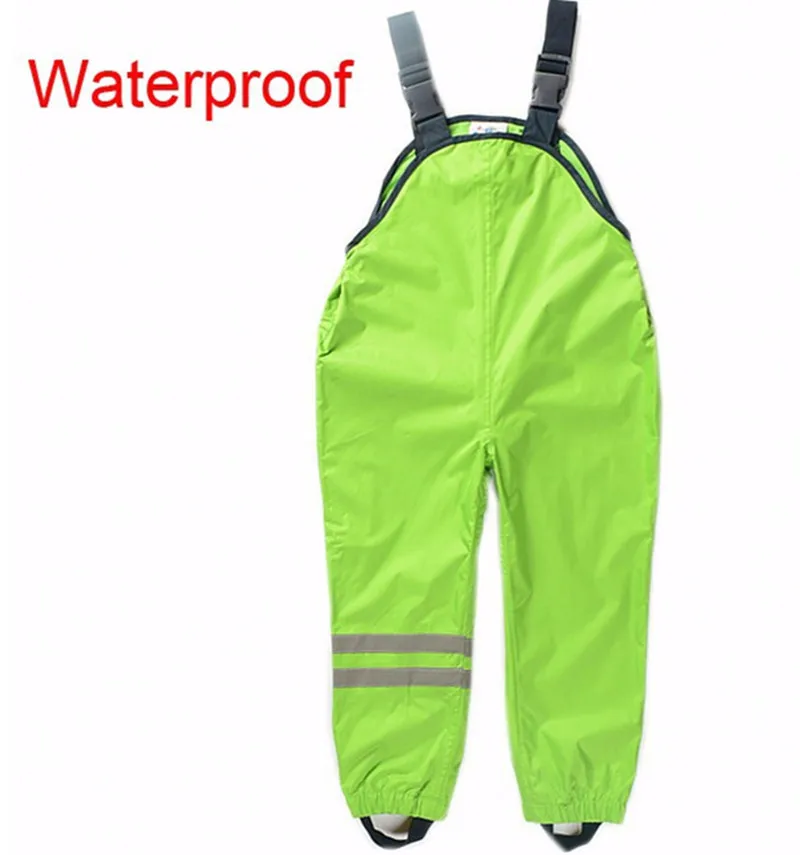 Новые детские ветрозащитные непромокаемые лыжные Штаны брюки для мальчиков и девочек для 3-7yrs детская Водонепроницаемый лыжный Штаны спортивные Комбинезоны Зеленый