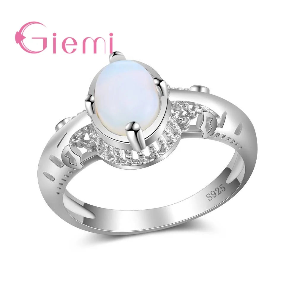 Classic Silver Band Women Jewelry Paved Fire Opal Stone Hot Sale 925 Sterling Finger Ring Ladies Anel Free Shipping | Украшения и