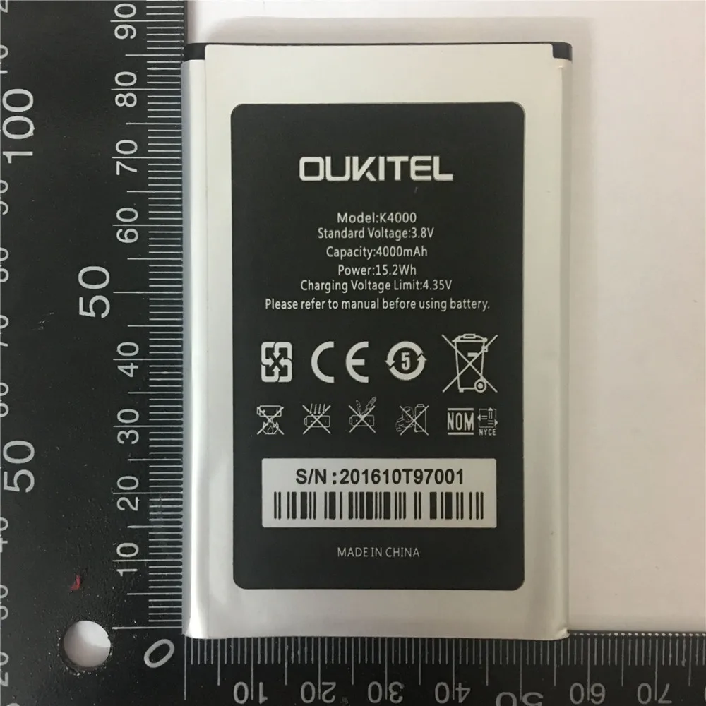 1 шт. 100% Оригинальная батарея для телефона Oukitel K4000 аккумуляторная AKKU 4000 мАч not lite