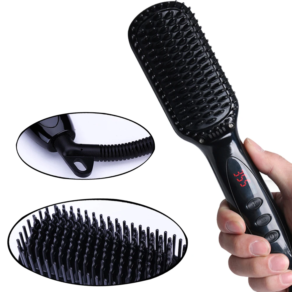 

Fast Electric Anti Static Multifunctional Auto Ceramic Heating Portable Styling Comb Hair Straightening Brush Beard Negative Ion