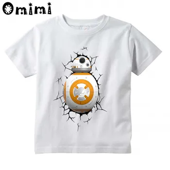 

Kids Cute BB 8 Star Wars Design T Shirt Boys/Girls Great Casual Short Sleeve Tops Children's Funny T-Shirt, ooo3038