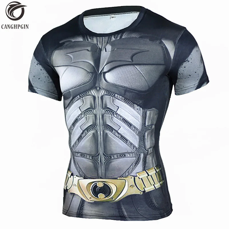 

Batman 3D Printed Short Sleeve T Shirt Men Fitness Tights Running Sport Shirt Mens Rashgard Gym Quick Dry Tops Tees Clothing
