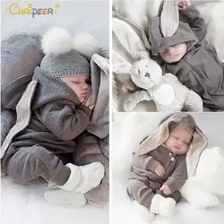 2019 Пасхальный детские комбинезоны для младенцев 3D заячьими ушками Одежда для новорожденных мальчиков и девочек комбинезоны малышек весна