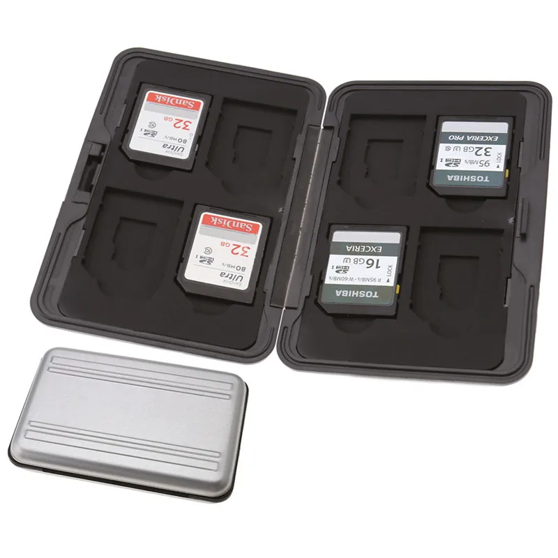 1pc 8 x Micro Memory Card Storage Case Holder Hard Carrying Box Black
