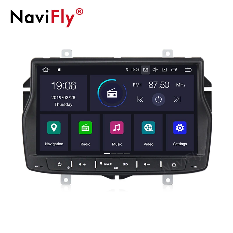 Flash Deal Navifly android 9.0 Car dvd multimedia player radio audio For Lada Vesta 2015-2018 with GPS Navigation IPS DSP SWC WIFI USB SD 1