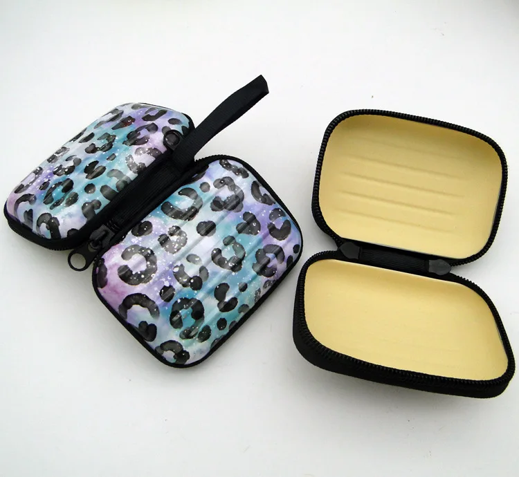 

Creative zipper square tinplate box Shark data cable storage bag simple storage headset object coin purse