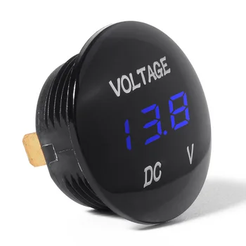 

Universal Digital Display Voltmeter Waterproof Voltage Meter Blue LED for DC 12V-24V Car Motorcycle Auto Truck Voltmeter