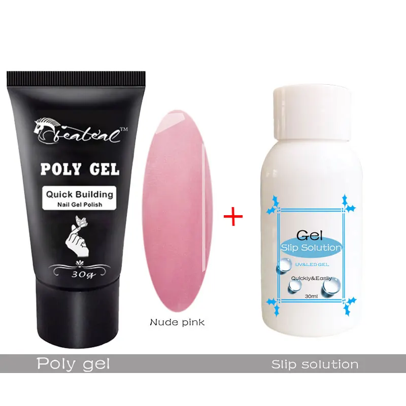 

Beateal Builder Gel Poly Gel Quick Building Gel NailsTip Finger Extension Soak Off Acrylic French Kit PolyGel Slip Solution Set