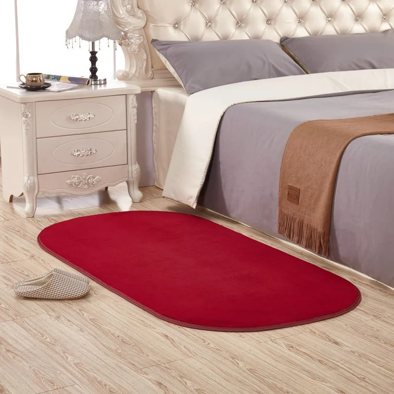Nouveau Ovale Corail Polaire Chambre Tapis De Couleur De Sucrerie
