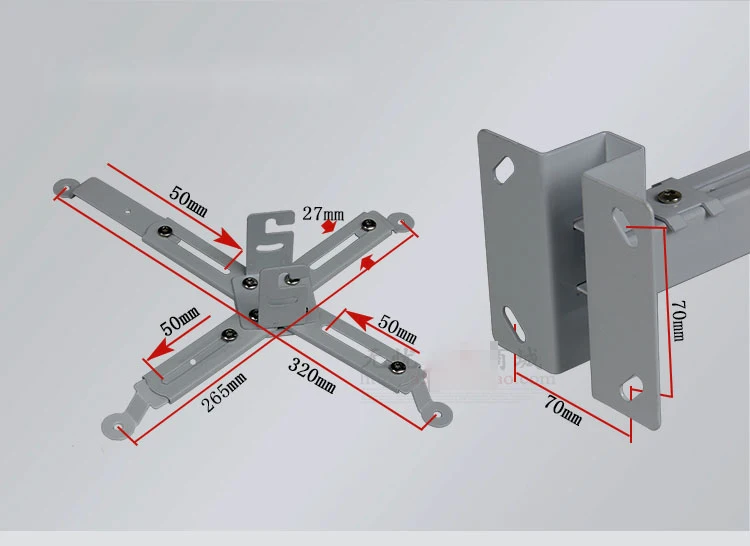 Suporte de Teto para Projetor Ideal para Pendurar Tamanhos de 43 a 65cm Branco Teto Led 3d hd no - Image 5