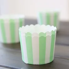 Зеленые полосы кексы Чехлы чашки вкладыши, свадебное украшение для дня рождения выпечки Формочки для кексов