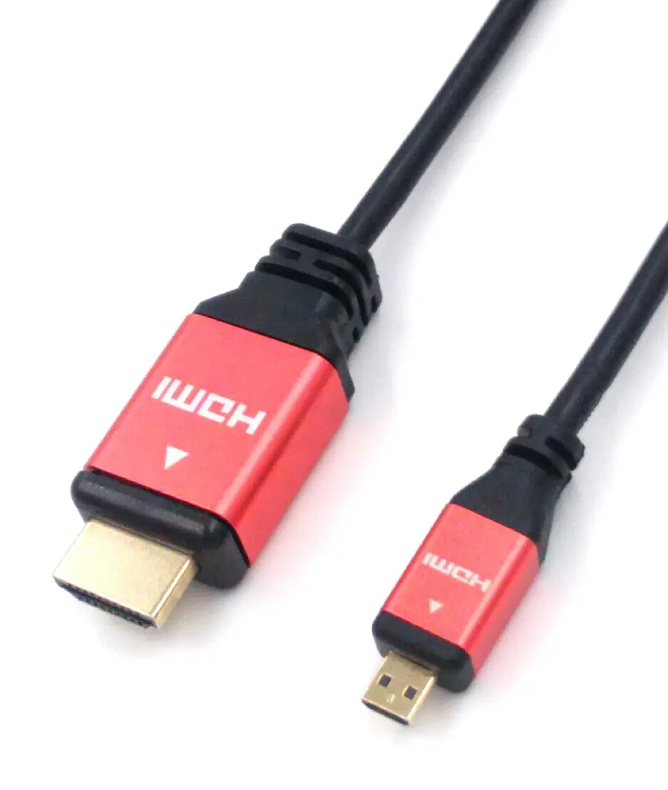 micro hdmi cable 3m 10FT Micro HDMI to HDMI cable with Ethernet for Cell phones for win8 4kx2k new metal shell freeshipping