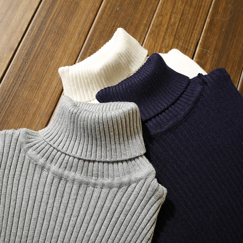 Sweater Men Casual Pullover Winter Thick Warm Cashmere Sweater Men Turtleneck Mens Sweaters Slim Fit Pullover Men Classic Wool