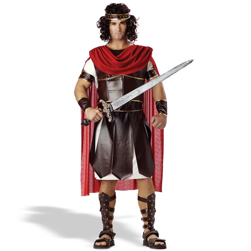 

Vocole Men Deluxe Spartan Warrior Costume Roman Gladiator Uniform Halloween Party Fancy Dress