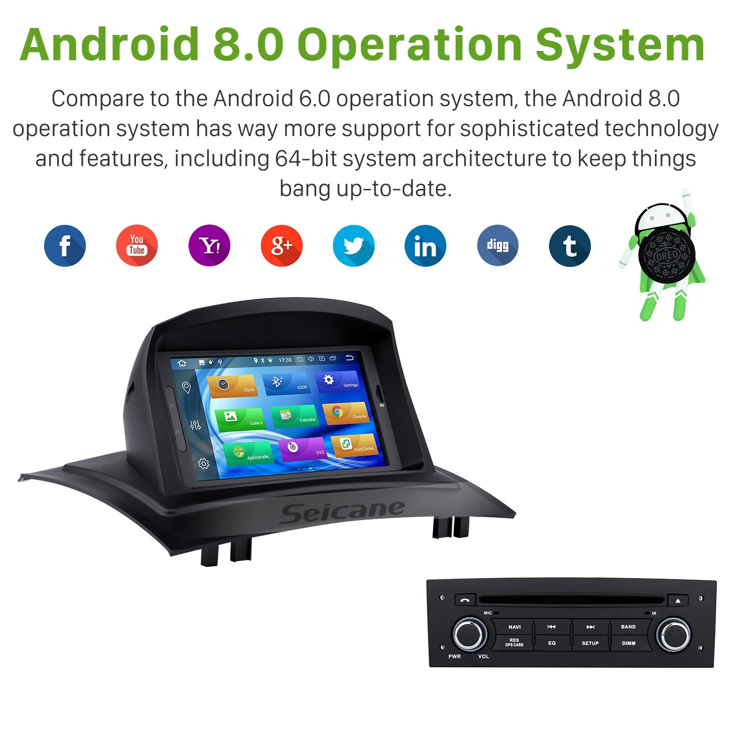 Seicane Android 8 0 7 &quot1Din автомобильный Радио DVD стерео GPS мультимедийный плеер для 2002 2003