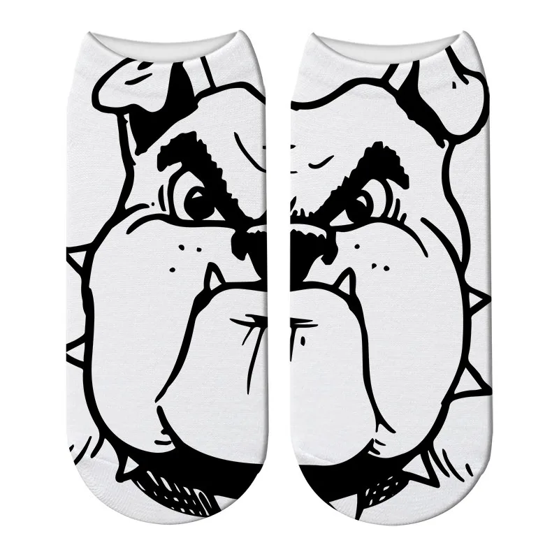 Носки с забавными принтами из мультфильма «Собака», женские хлопковые короткие носки с единорогом, милые носки с 3d принтом Harajuku, низкие носки до щиколотки, 7S-ZAS11
