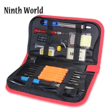 ЕС вилка 220 в 60 Вт Регулируемый температурный Электрический паяльник Комплект 5 шт. наконечники сварочный ремонтный инструмент с пинцетом 5в1 отвертка