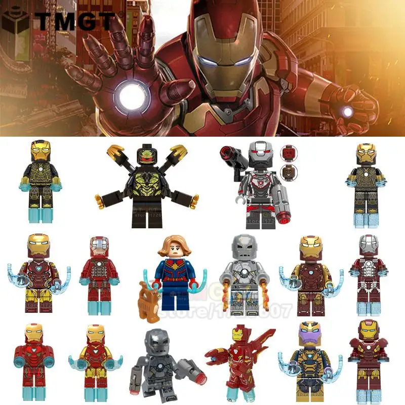 

marvel WM718 MK50 MK85 captain marvel thor Outrider War Machine Tony Stark endgame Building Blocks Toys Children Gift