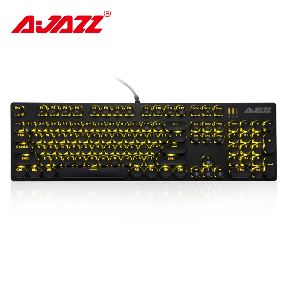 

Ajazz ROBOCOP Wired Mechanical Gaming Keyboard Ergonomics Backlights Blue&Black Switch 104 Keys Round Multifunctional Keyboard