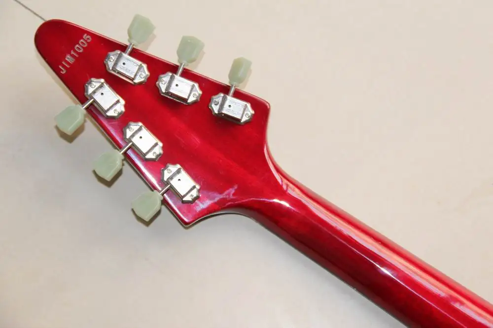 Envío libre G Flying V eléctrica Guitarras eléctrico de calidad superior Guitarras ra en rojo 130109