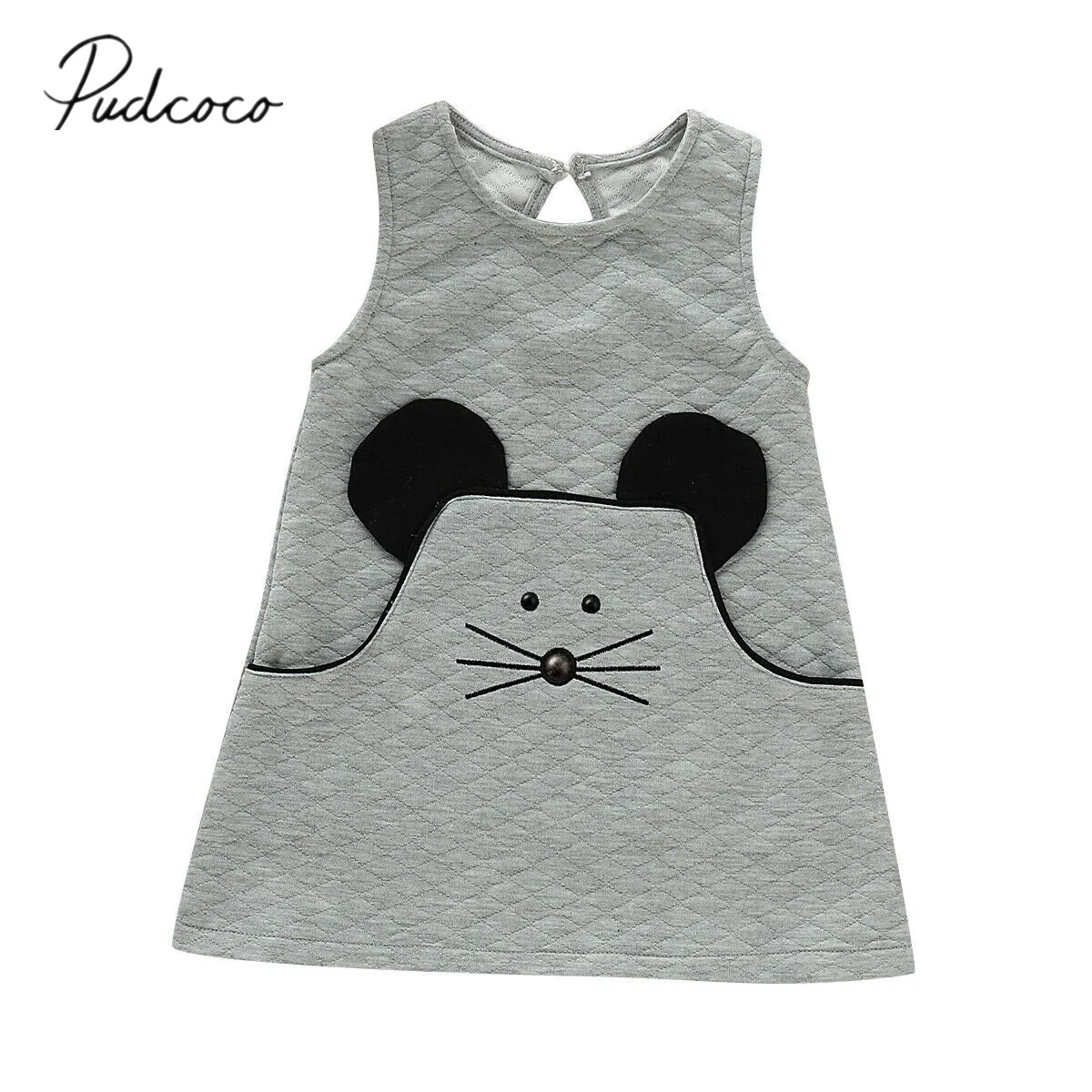 

2019 Children Summer Clothing Newborn Baby Girls Mouse Print Dress Kids Cartoon Vest Mini Dress Princess Gown Party Dress 1-4T