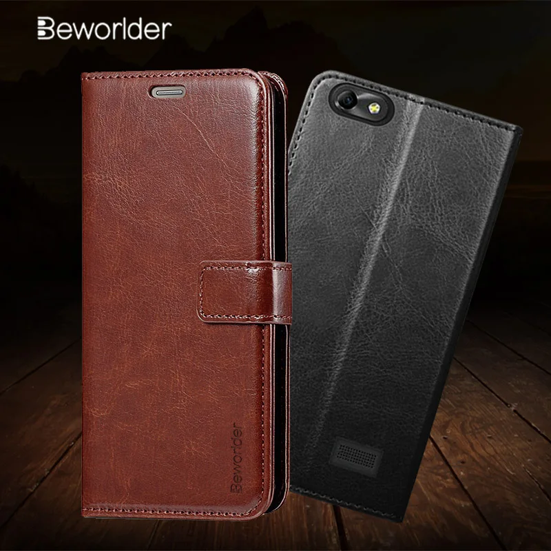 Beworlder чехол для huawei Honor 4C G Play Mini PU кожаный Flip Стенд с отделением карточек и